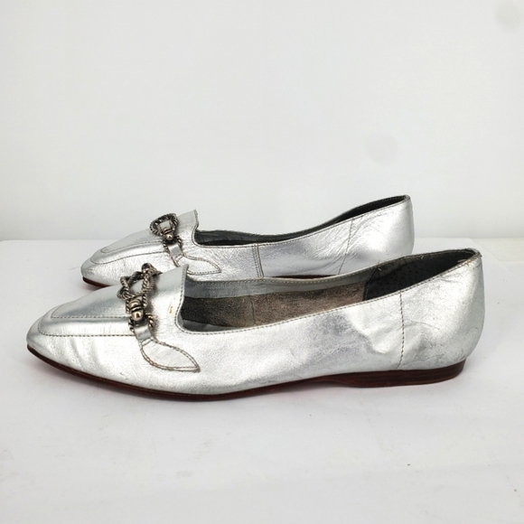Gloria Vanderbilt Comanchee Loafers Flats Women 7.5 Shoes Silver - Picture 1 of 10